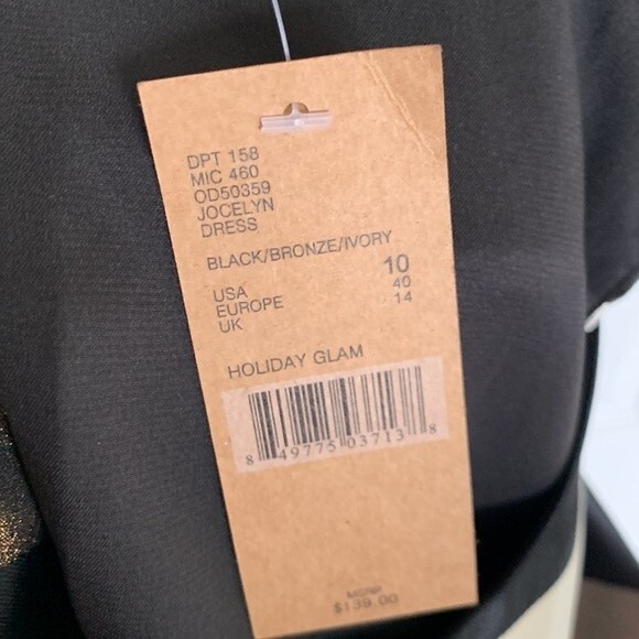 NWT Cremiuex Jocelyn Metallic Stripe Holiday Glam Fit & Flare Dress 10 - Picture 7 of 7